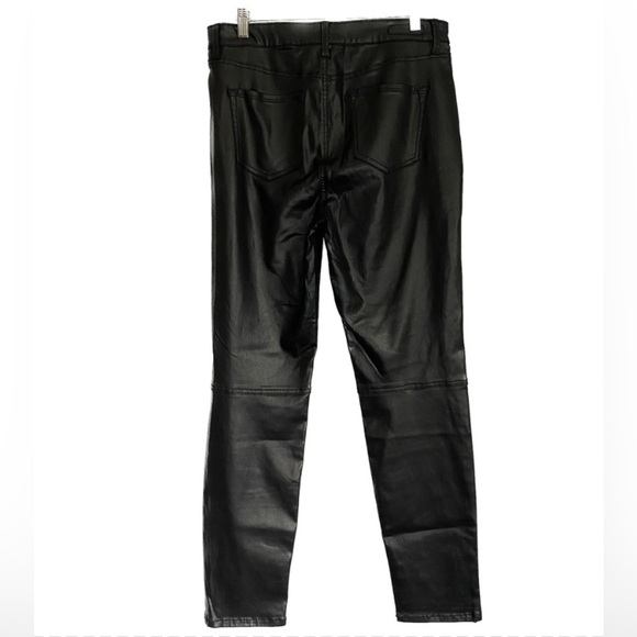 Sanctuary Hayden Tapered Faux Leather Liquid Look Black Stretch Pant Size 31 - Picture 3 of 11